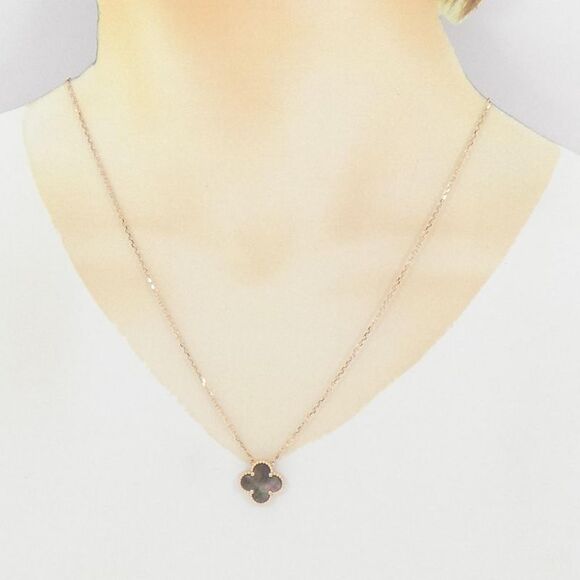 Van Cleef & Arpels Vintage Alhambra Au750 Pink Gold Mother of Pearl Necklace - Picture 5 of 5